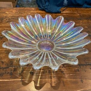 FOSTORIA Carnival Glass Celeste Dish. Mid Century Modern